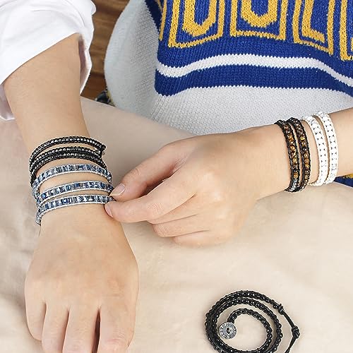 KELITCH Boho 3 Wrap Leather Bracelet Hand-woven Beaded Bracelet Women Bracelet Jewelry4