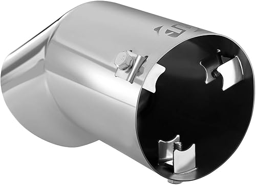 Miniatura 9 de TriTrust Punta de escape, entrada ajustable de 2.75-3 pulgadas, salida de 3.5 pulgadas, punta de silenciador de 8 pulgadas de largo, acero