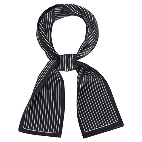 Allegra K Skinny Scarves Stripe Neck Wraps for Women Fasion Neckerchief Ribbon Hairband