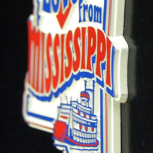 Imán vintage Love from Mississippi, 3D goma 2" x 2.9" miniatura 4