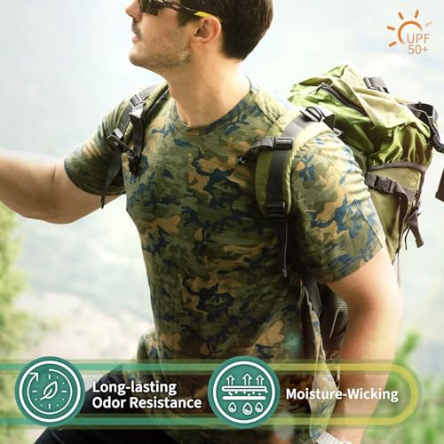 Merino Protect 100% Merino Wool T Shirts for Men Odor Resistance Base Layer Hiking Travel T-Shirt Soft Undershirt3