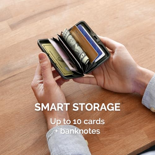 ÖGON -DESIGNS- Aluminum card holder, RFID Protection against fraud and demagnetization, Compact wallet, Smart Case STOCKHOLM V1 model2