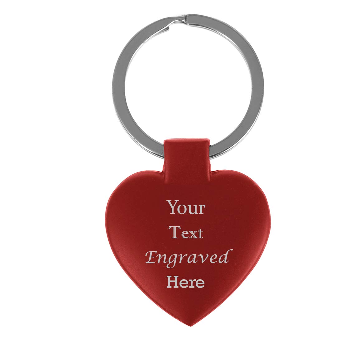 Sales-to-you Personalised Engraved Keyring Key Chains Enter Own Custom Text Engravings (Red Heart)