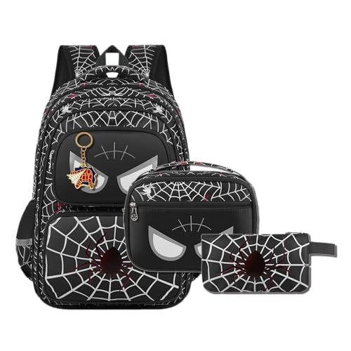 ACEIOT Backpack for boys Mochilas Escolares Para Nios Boys Backpack with Lunch Box Kindergarten Backpack for Boy (Black)