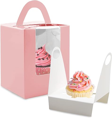 Vista 36 de Lainrrew Cajas para magdalenas, 30 cajas individuales para cupcakes, recipientes individuales para magdalenas, contenedores de pastelería con Verde