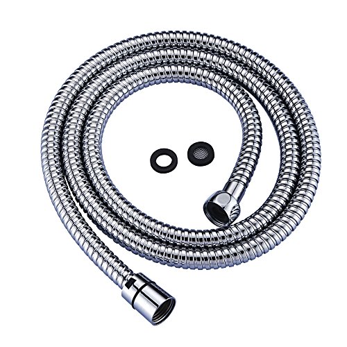 Shower Head Hose Replacemend 59 Inches Long Made of Stainless Steel, Universal Handheld Shower Hose with Brass Fittings, Chrome Finish by Purelux