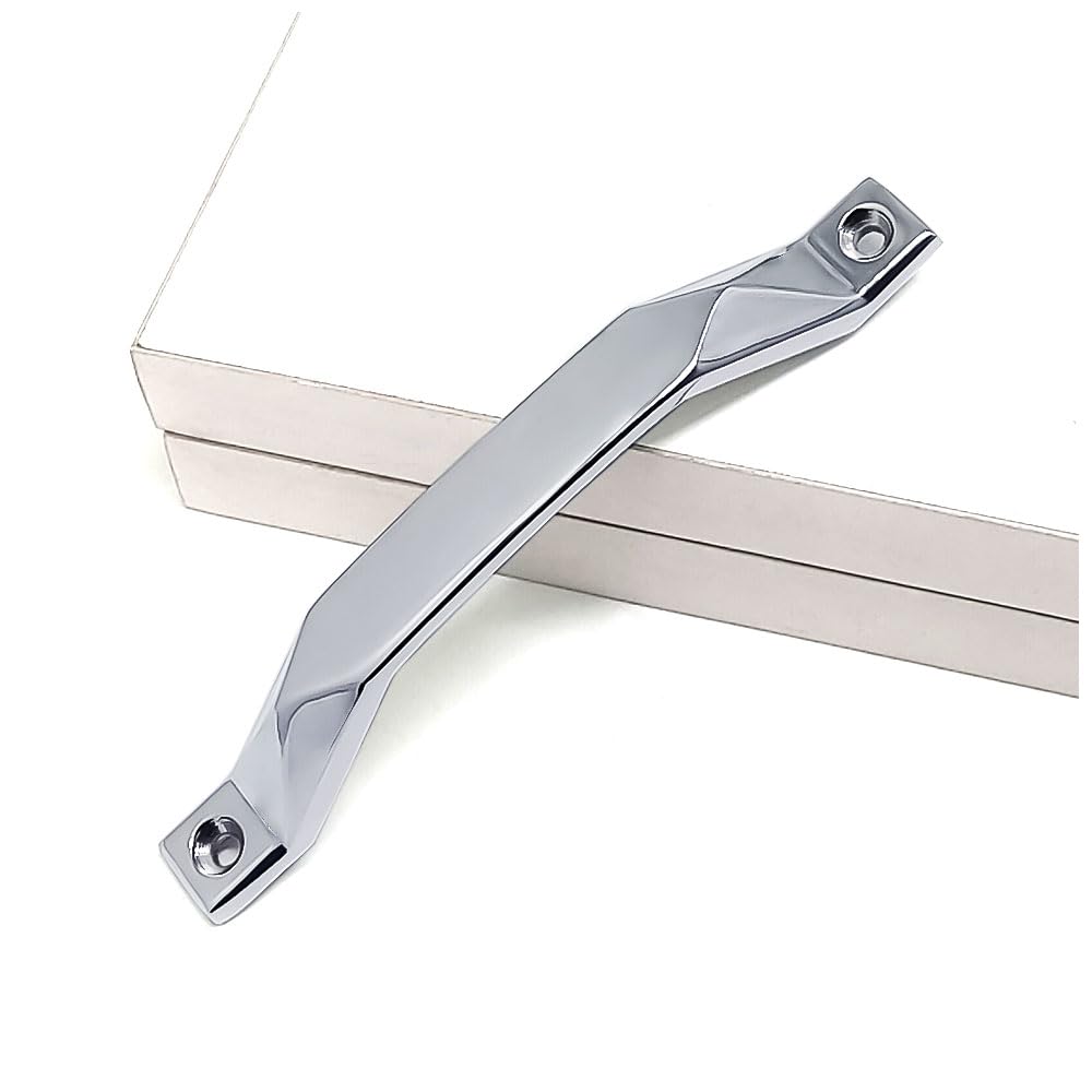 HYDERON Chrome-Plated Handle β Sleek 128MM (6 inch) CP Pull Handle for Cabinets, Drawers & Doors | Modern & Functional Design | (Model No R-214) (Pack of 2) 1