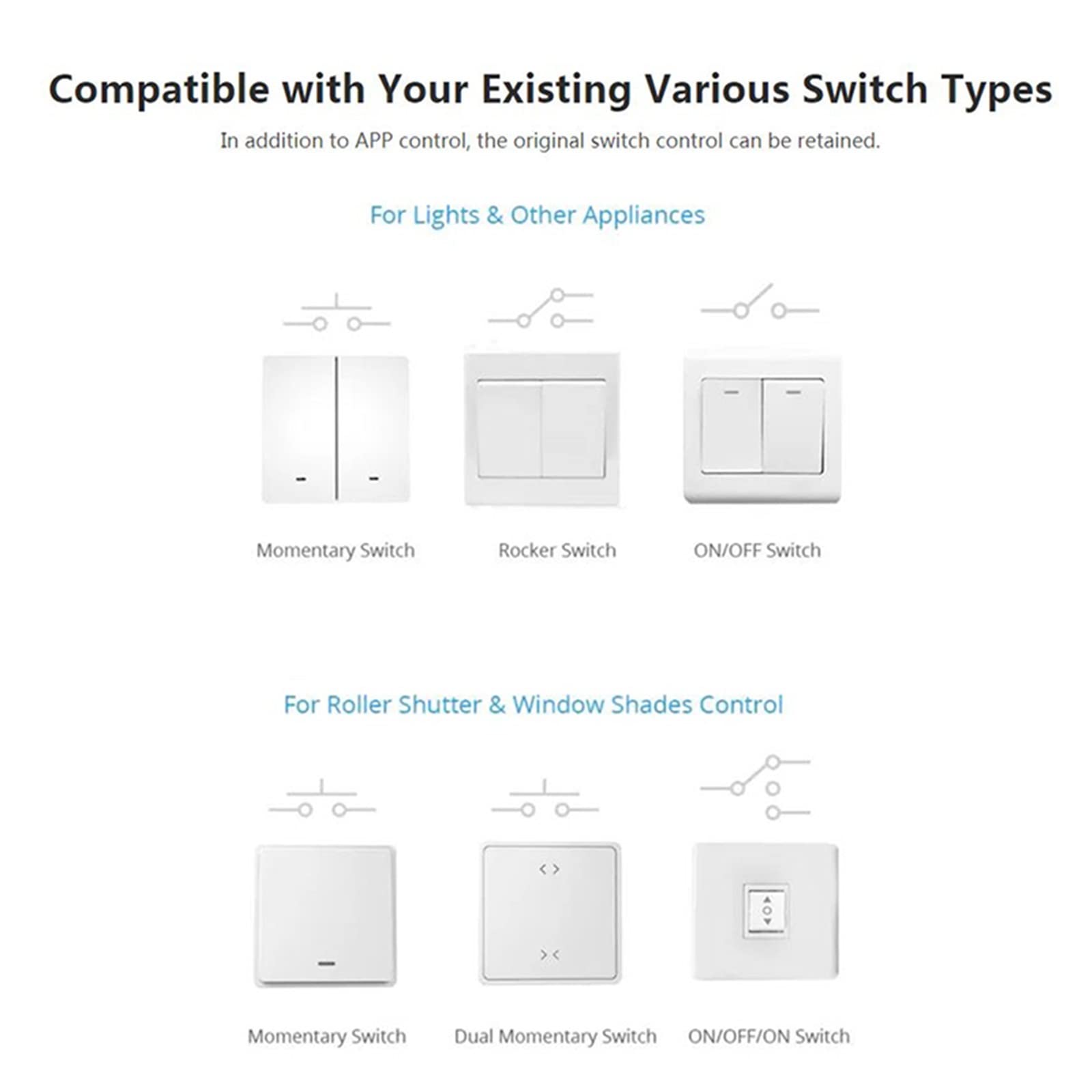 Mini Smart Switch DUALR3/R3 Lite 2-pasmowy podwójny moduł przekaźnikowy Pomiar mocy Inteligentny dom Via Części i części zamienne (kolor: Dualr3 8 szt.)