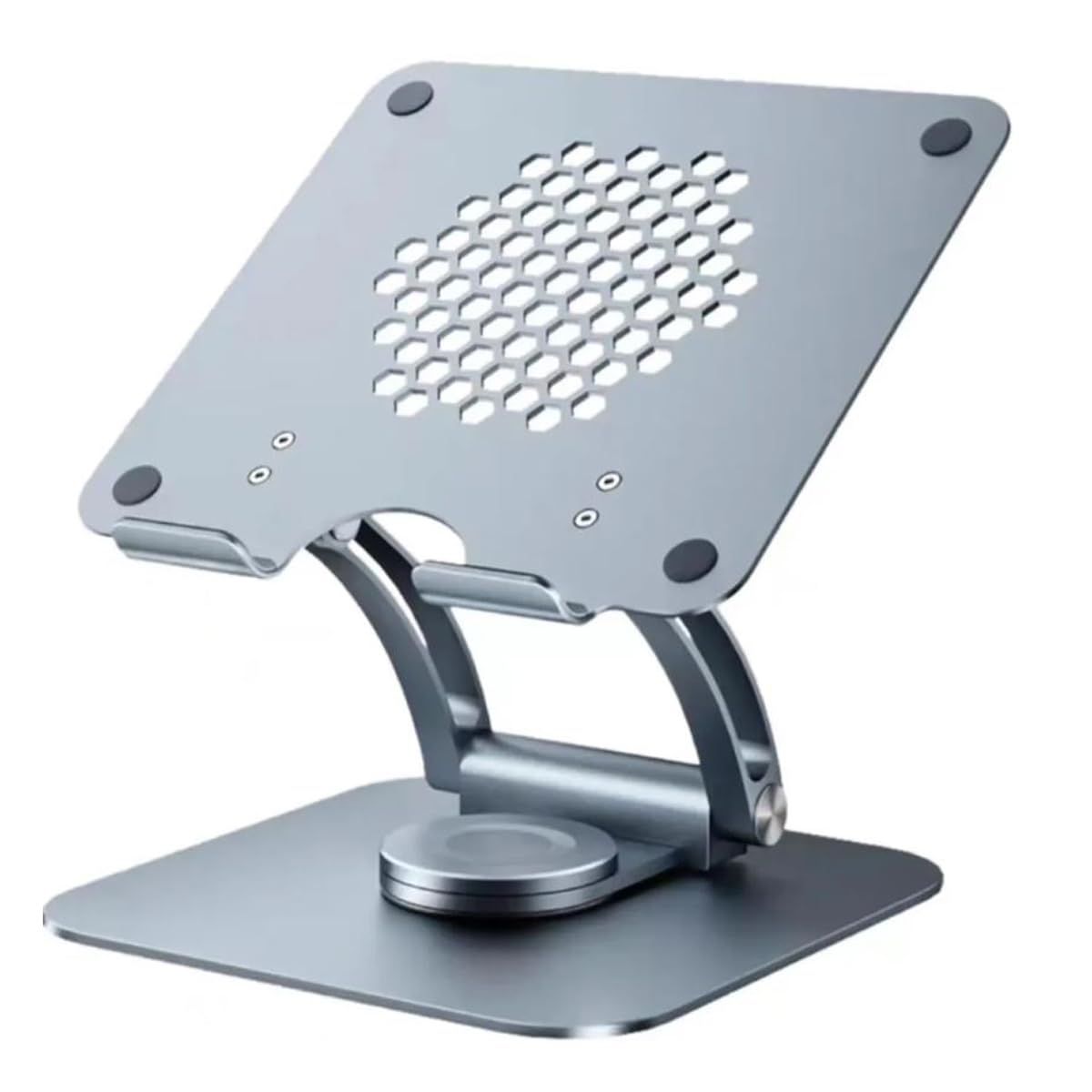 Krevia Aluminum Swivel Laptop Stand for Desk | Adjustable Computer Stand Laptop Holder with 360° Rotating Base | Ergonomic Laptop Riser Compatible with MacBook, Air, Pro, All Laptop 10-16", Grey (B0CG3HWK1L) Amazon Price History, Amazon Price Tracker