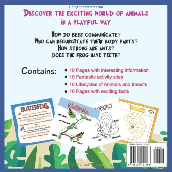 Educational Book Life Cycles of Animals and Insects: Non Fiction and Fact-filled Picture Book about Bees for Toddlers, Kids, Children. Montessori Activity Book Kids Ages 4-8 - Image 2