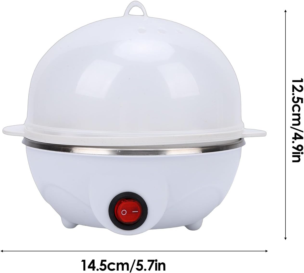 Electric Rapid Egg Cooker 350W 7 Eggs Capacity Hard Boiled Maker Machine for Home Dorm Office (US Plug 110V)
