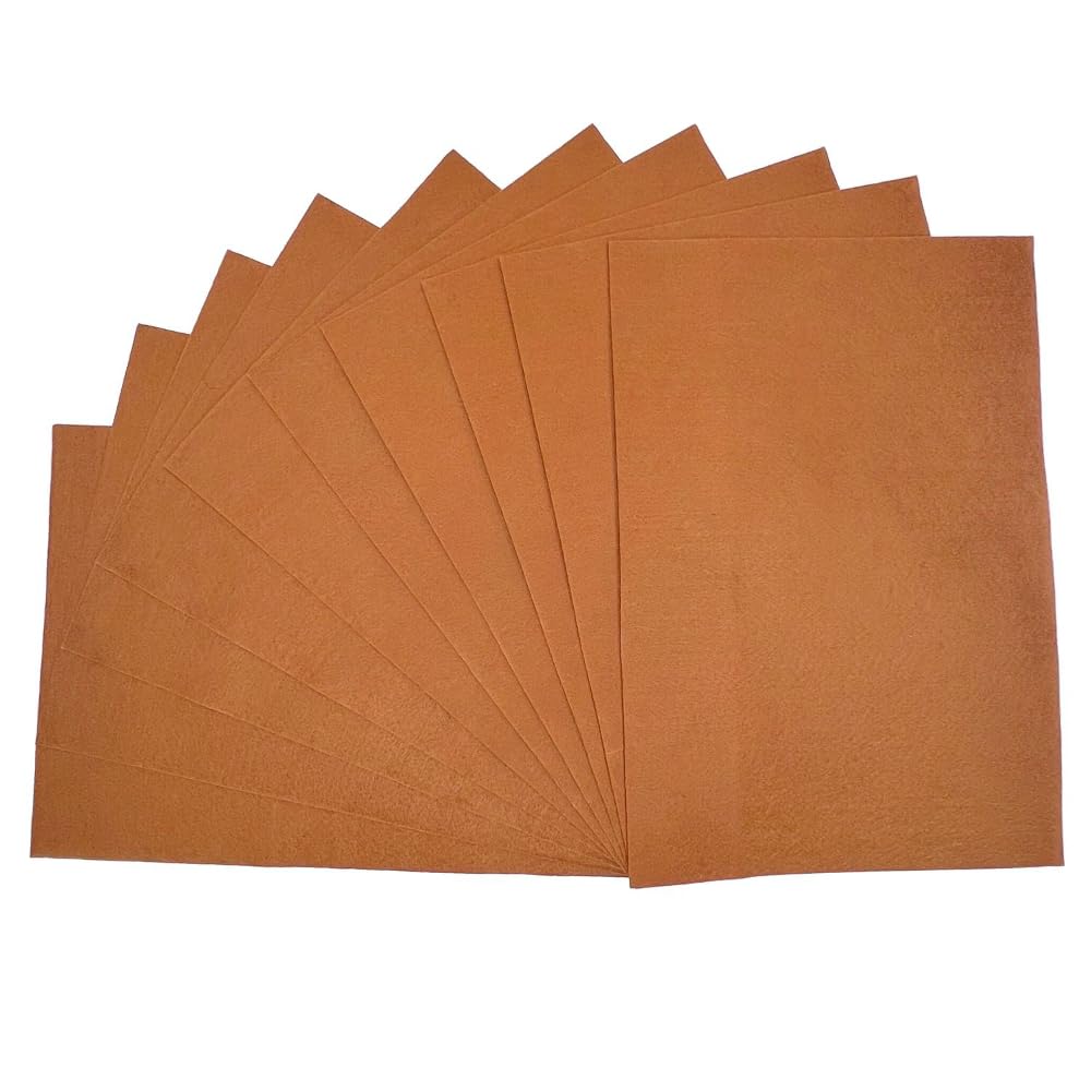 Felt Sheets 100% Polyester A4 23cm x 29.7cm Craft 200gsm (Sold as Pack of 2) (Ginger)