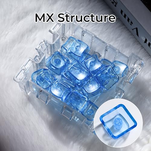 Image of GMKWTL XVX Blank Transparent Keycaps, Sweet Heart PC Custom Keycap Set, Backlit Blue Candy Keyboard Keycaps Mao Profile for MX Switches Mechanical Keyboard (21pcs)