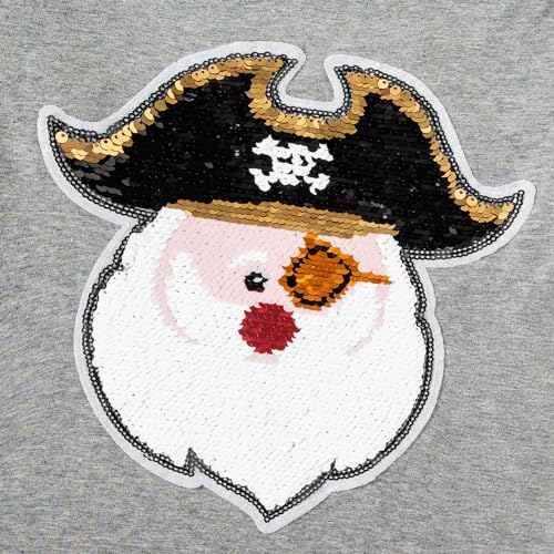 My First Christmas Christmas Shirts for Boys Sequin Santa Pirate Santa Kids T-Shirt Clothing3