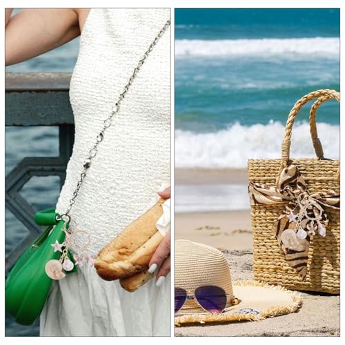 Image of Keychain, Bag Charms for Womens Handbags, Personalized Keyring, Beach Vacation Shell Keychain - Starfish Conch Pendant, Creative Ocean Charm for Bags, Summer Gift for Ocean Lovers