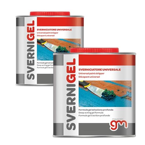 Magazzini GM, Sverniciatore Universale in Gel SVERNI GEL, Elimina Vernice da Ferro Legno Muro, essendo in gel non cola, Made in Italy, Efficace su Vari Strati, 750ml (2)