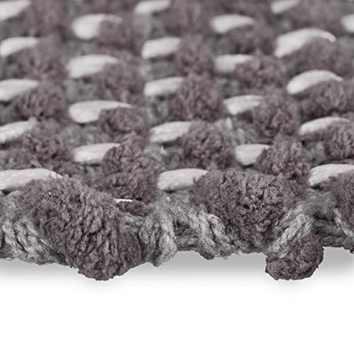 Relaxdays Grey Bathmat, Non-Slip Bathroom Mat, Anthracite, Washable, Carpet Runner in 50x80 cm, Rug