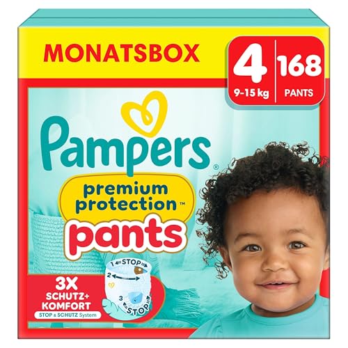 Pampers Premium Protection Pants Größe 4, 168 Windeln, 9kg-15kg, Mit...