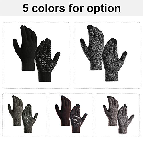 Sangmei Luvas de inverno para homens e mulheres Tela sensível ao toque antiderrapante gel de silicon