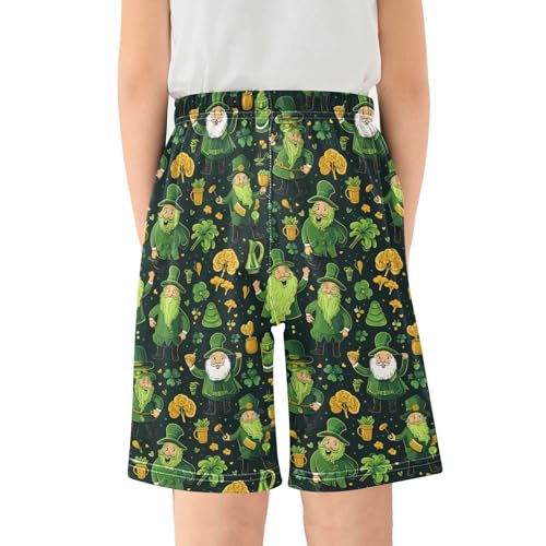 ALAZA St. Patrick's Day Funny Clover Leaves Pajama Shorts Sleep Shorts Pant Lounge Pajama Bottoms Elastic Waist with Pockets2