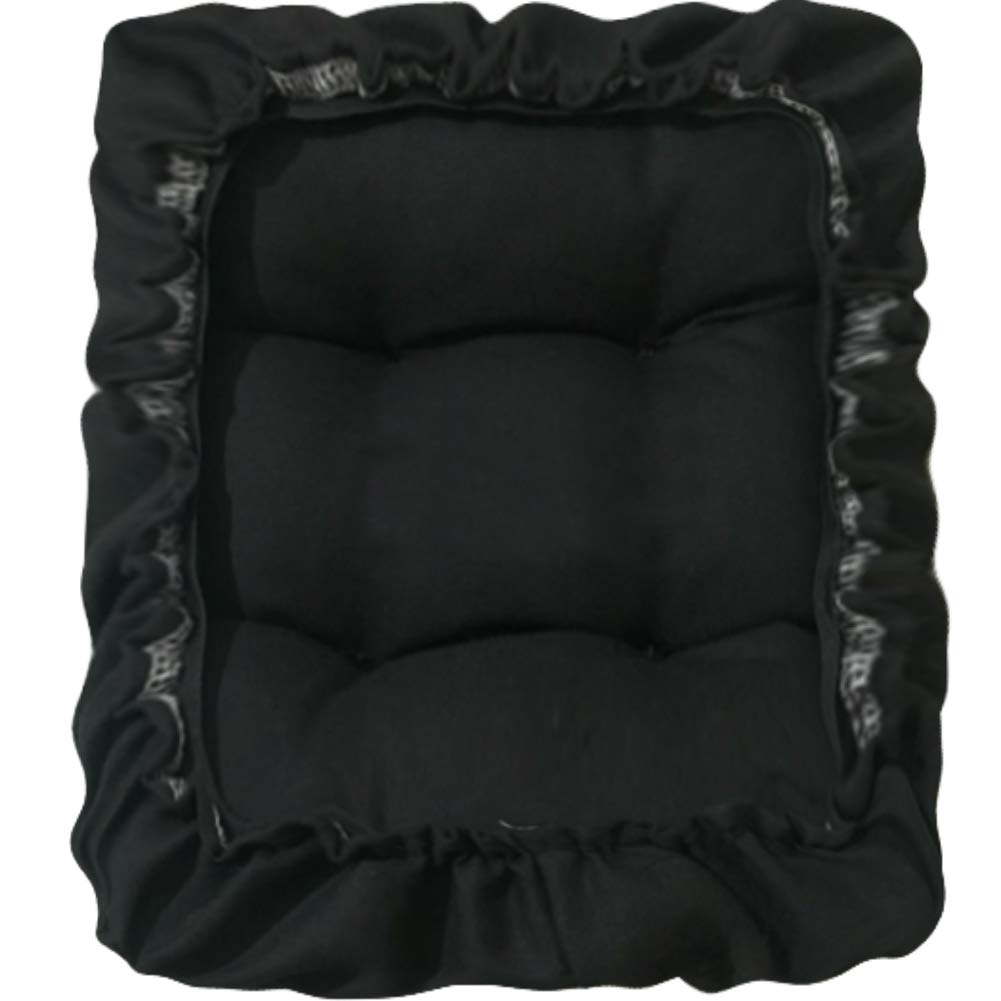 TINTON LIFE Padded Rectangle Bar Stool Cover Cushion with Elastic Fabric Satori Stool Seat Cushion for Metal Wooden Bench 10"x14" Black