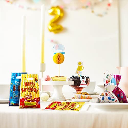 25 Pcs Party Favor Bags Birthday Goodie Candy Bags, Cute Party Favor Plastic Gift Bags Bulk Candy Treat Bags for Kids Boys Girls Birthday Party (10 x 6.8 Inch)