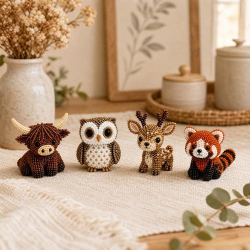 Kit de bricolaje animales con cuentas 9D multicolor para crear figuras tridimensionales vivas 3