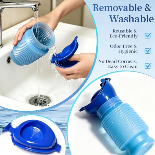 Topcloud Termokurczliwy pisuar, 750 ml, dla mężczyzn i kobiet, przenośna butelka na mocz, wielokrotnego użytku, awaryjny pisuar, na kemping, do samochodu, podróży, korków ulicznych i kolejkowania