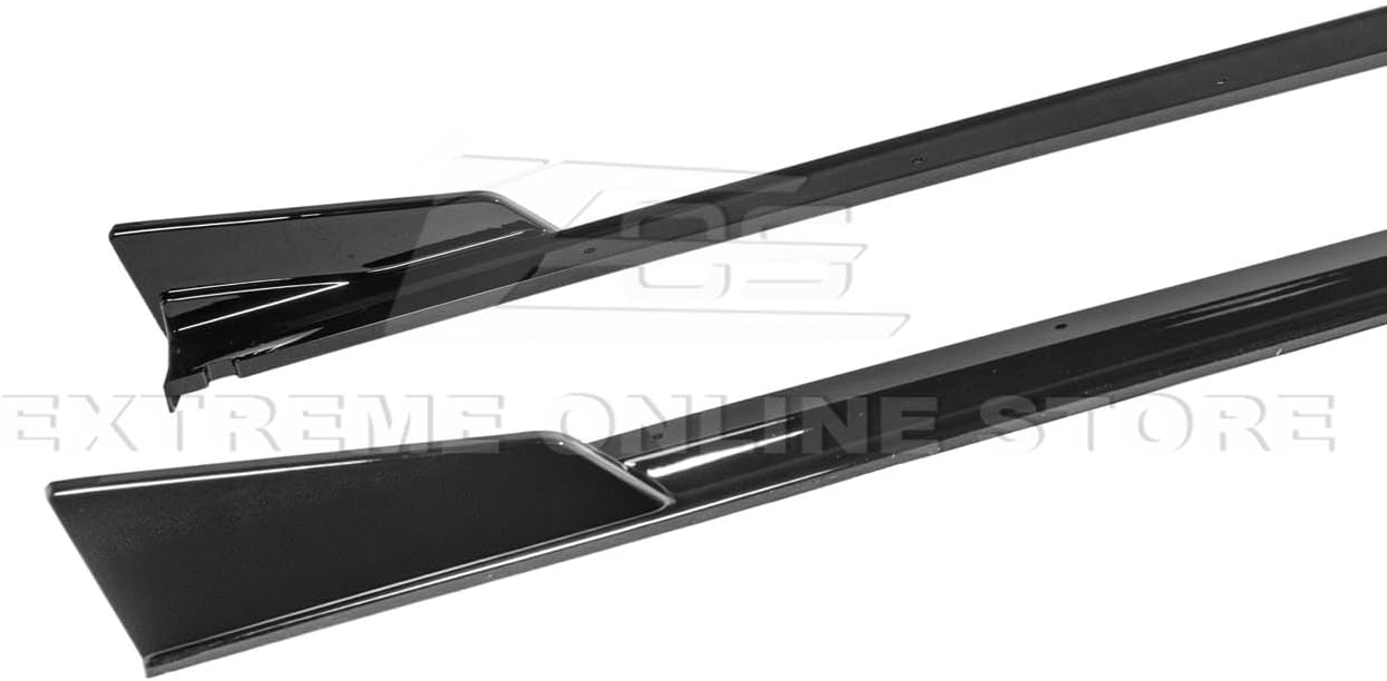 Replacement for 2022-Present Subaru WRX Models | JDM ChargeSpeed CS Style Side Skirts Extension Rockers (Painted Glossy Black)