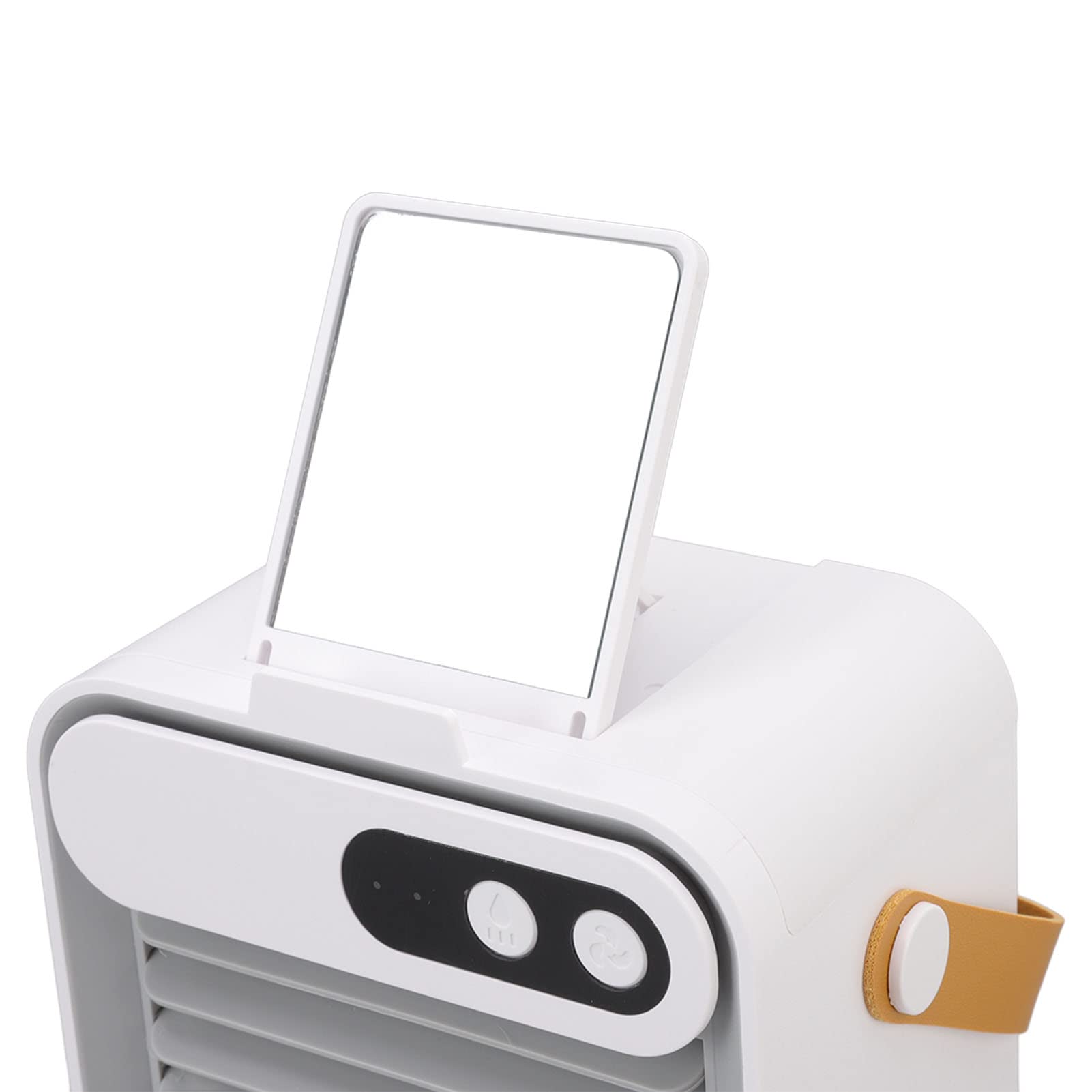 Irfora Mini Condizionatore D'aria Portatile con Forte, Dispositivo di Raffreddamento da Tavolo con Specchio e Supporto per Telefono per Uso in Ufficio (Bianca)