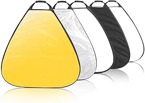 Selens 5 in 1 Reflektor 110CM Rund Fotografie Faltreflektor Tragbarer Faltbarer Diffusor Reflector Gold/Silber/Weiß/Schwarz/Transparent für Fotografie Foto Studio Beleuchtung Außenbeleuchtung