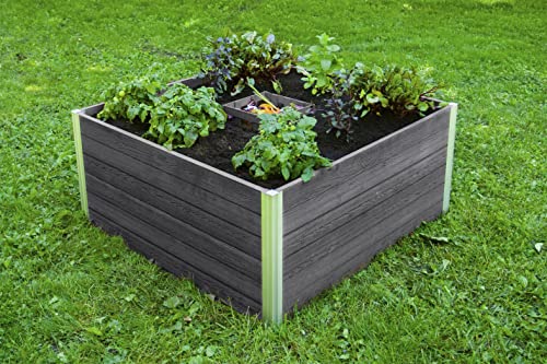 Urbana 4x4x22 Keyhole Composting Garden - Slate Grey