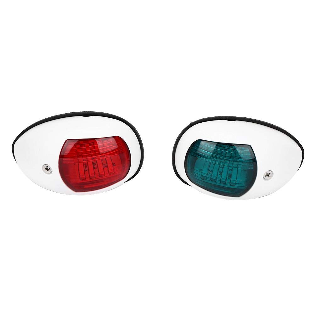 Marine Navigation Light, 2Pcs Signal Lampe Rouge Vert LED Étanche Bateau Navigation Lumière DC12V 3W(blanc)