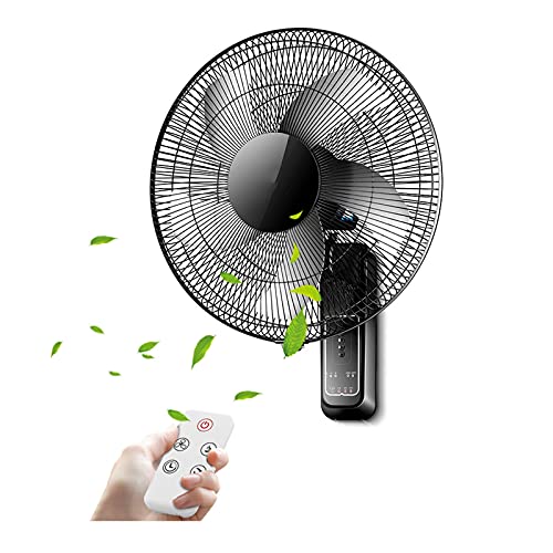 SaryEdge Ventilador de Pared para Interiores de 16 y 18 Pulgadas, Potente Ventilador oscilante de 3 velocidades, 60 W, Temporizador de 7,5 Horas y(Negro - 16 Pulgadas