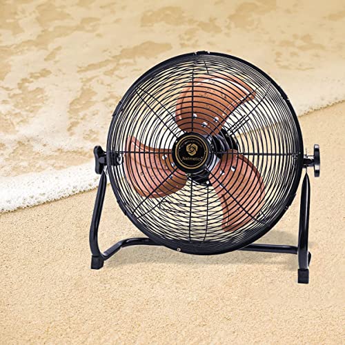 Netmetic Cordless Rechargeable Operated Floor Fan,12" Black Metal Blade Outdoor Camping Fan Can Running Time 4 To 24.The Outdoor Fan With Usb Output Function Be Used At Home, Camping,Barbecue #TOP5
