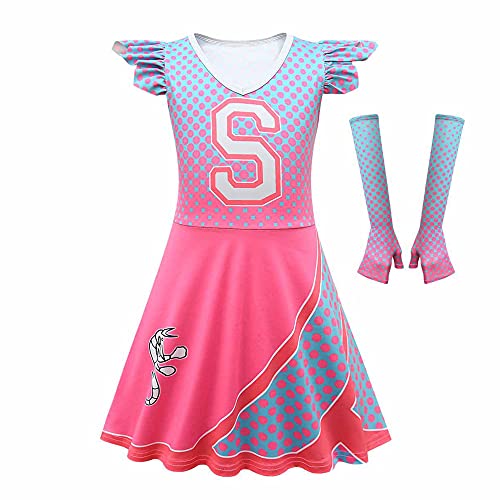 Zhongkaihua Costume per bambini Halloween Zombies Tuta Tuta Zombies Addison Costume Cosplay Cheerleaders Vestito Novità Ragazze Vestiti Cheerleader Party Dress Up Costume, Addison 2, 150 cm