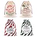 Yoption 4 Pack Large Santa Sack, Christmas Canvas Bags with Drawstrings for Gift Wrapping 19