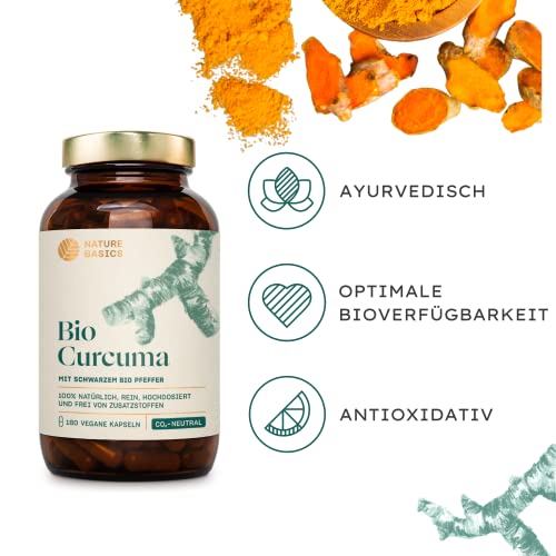 Kurkuma Kapseln Nature Basics Bio Curcuma mit schwarzem Pfeffer