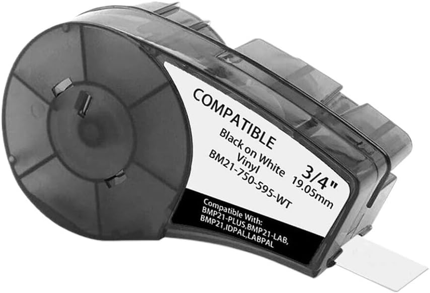 Compatible with BMP21 IDPal LABPAL Printer Label Tape Ribbon 19.1mm X 6.4m White Red Orange M21-750-595(1PK Black on Red)