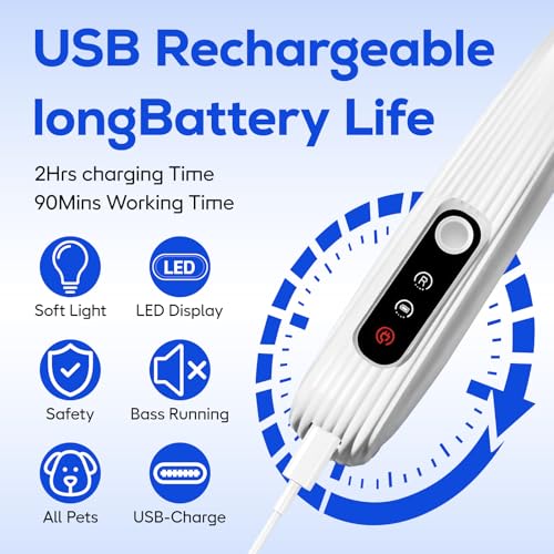 Pfotentrimmer für Hunde,USB Wiederaufladbar Hundeschermaschine Leise Hundepfoten Trimmer Pro Hundetrimmer mit Led-Licht Trimmer Hundepfoten für Hunde