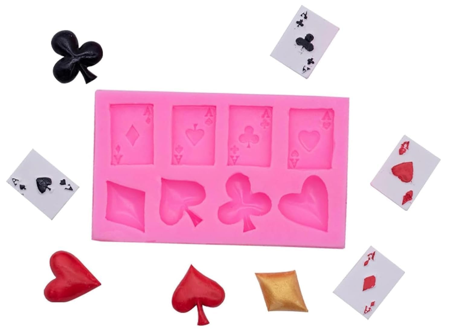 Poker Mould Silicone for Candle Making Molds 8 Cavity Playing Cards Shape Chocolate Fondant Moulds Soap Wax Sachets Topping Mold Cake Decoration-image-42