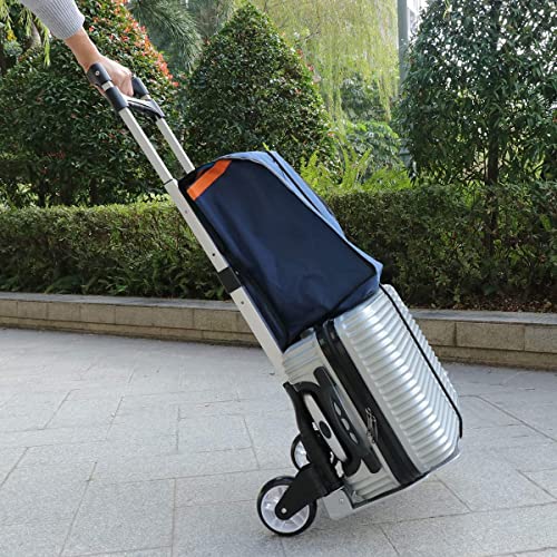 Image of Welbuilt 75 Kg Portable Aluminium Hand Truck | Foldable Push & Pull Dolly Cart with Folding Wheels, Telescoping Handle Ideal for Home, Office & Industrial Use | 1 Year Warranty | (75 KG)
