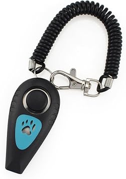 Dog Training Clicker | 2 in 1 Puppy Clicker and Whistle - with Wrist Strap Quiet Call Whistle for Small Animal Cat Horse Bird