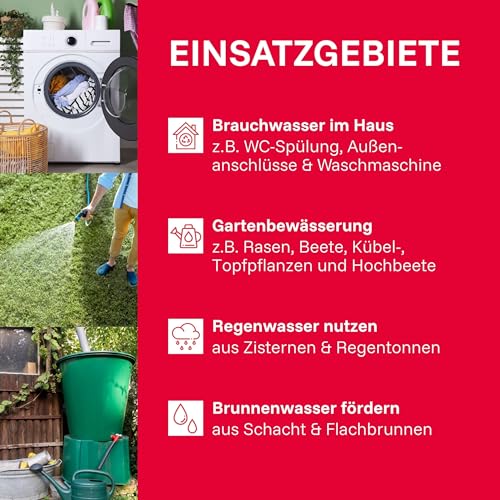 T.I.P. Hauswasserwerk HWW 4500 INOX aus Edelstahl mit 1200 W Leistung I 4350 l/h Fördermenge bis 50 m Höhe I 5 bar Druck mit Manometer I 22 L Kessel I robust, korrosionsfrei, sicher mit Überlastschutz
