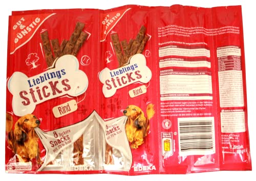 Gut & Günstig Lieblings Sticks Hundeleckerli mit Rind, 25er Pack (25 x 88g)