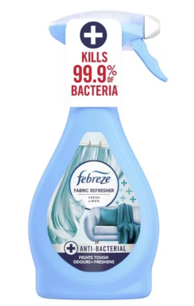 Febreze Anti-Bacterial Fabric Refresher Fresh Linen 500ml | Eliminates Odours & Kills Bacteria