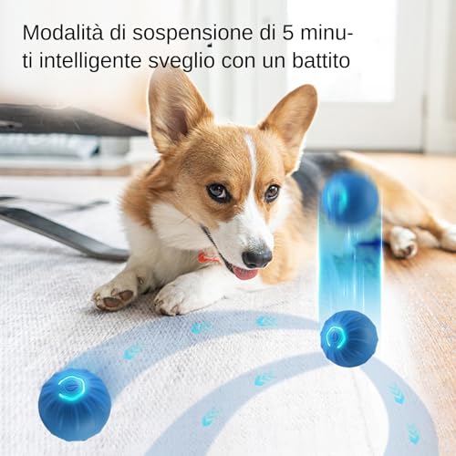 Generico Automatischer Ball für Hunde – interaktiver intelligenter automatischer, wiederaufladbarer Typ-C, Spielzeug für Katzen und Hunde | für Spielen im Haus und im Freien, Training, Jagdsimulation