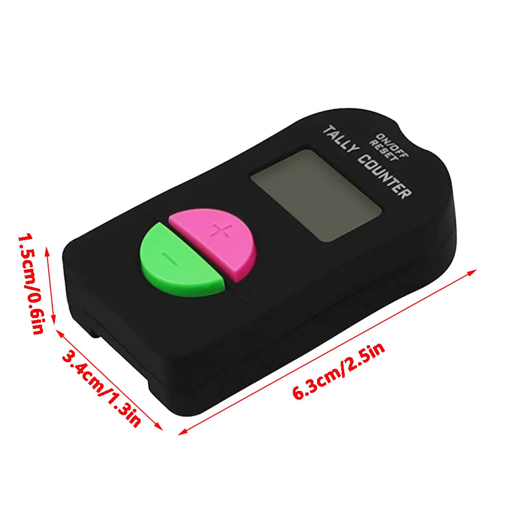 TopHomer 2 contatori elettronici per golf, calcio, digitale, nero, 6,3 x 3,4 x 1,5 cm