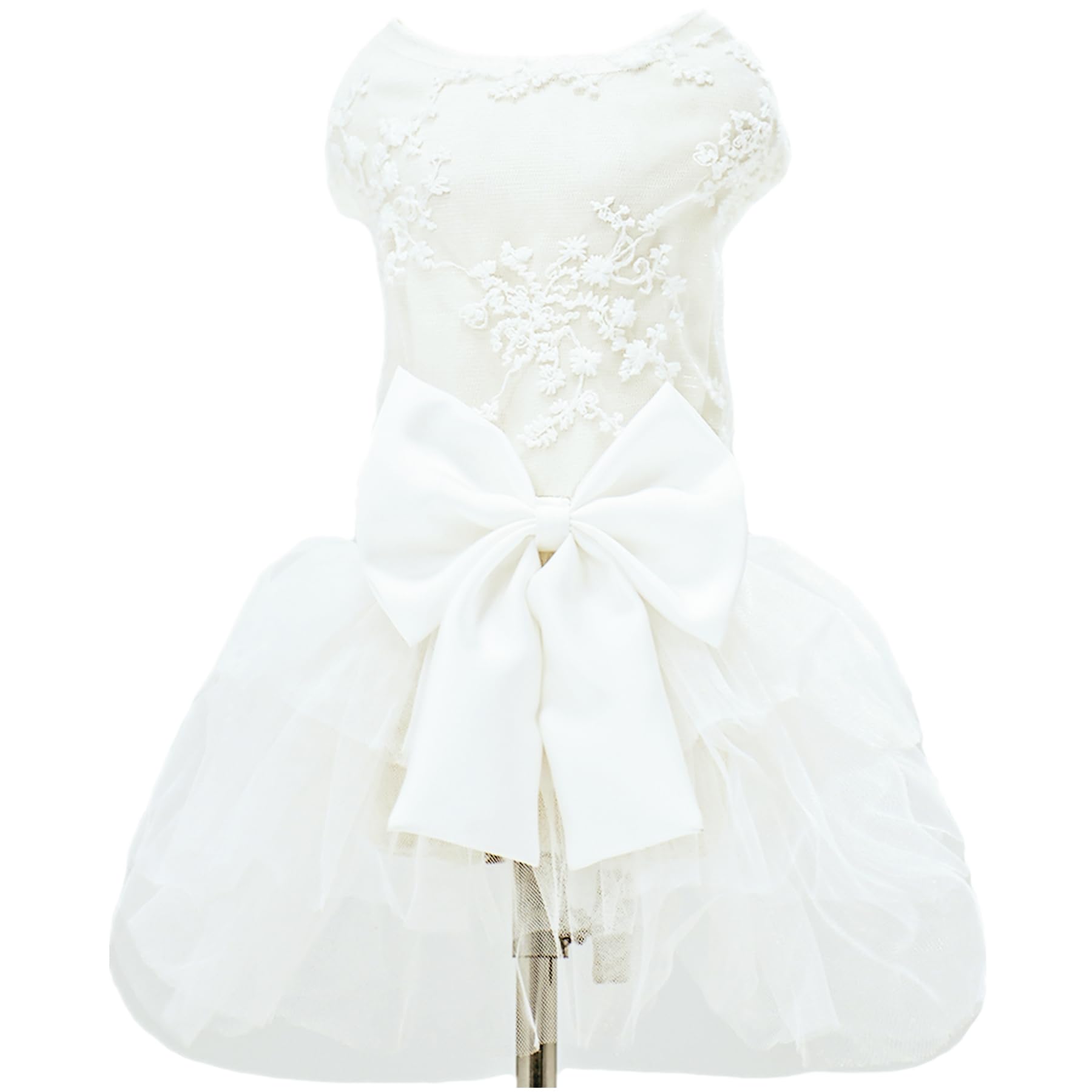 Dog Dress Wedding Outfits, Princess Lace Tutu Skirt for Female Puppy Small Medium Dogs Girl Cats Costume (Embroidery Dress, X-Small)