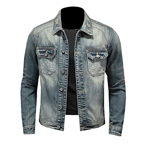 Veste en jean homme ajustée à carreaux vintage taille M